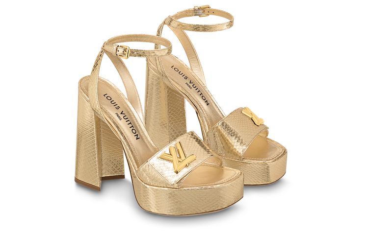 Lookbook (W) ルイ・ヴィトン シェイク ゴールドバックル ブロックヒール 1ABOOH
