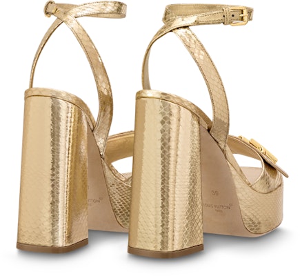 (Women) Louis Vuitton Shake 'Gold Buckle Block Heel' 1ABOOH Shop (Women) Louis Vuitton Shake 'Gold Buckle Block Heel' 1ABOOH