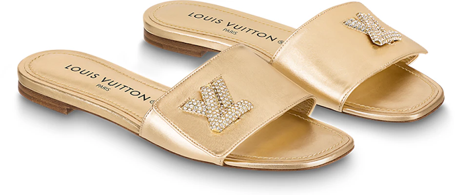 (Women) Louis Vuitton Shake 'Gold Leather Peep Toe Slide' 1AB2R7 Lookbook (Women) Louis Vuitton Shake 'Gold Leather Peep Toe Slide' 1AB2R7