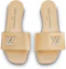 Shop (Women) Louis Vuitton Shake 'Gold Leather Peep Toe Slide' 1AB2R7
