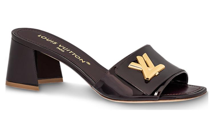 Order (W) Louis Vuitton Shake ''Leder Komfort Mode Peep-Toe Slide'' Schwarz 1ABIDW