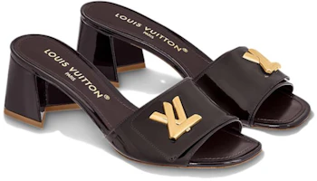 Lookbook (W) Louis Vuitton Shake 'Sandal Kulit Kenyamanan Fashion Peep-Toe' Hitam 1ABIDW