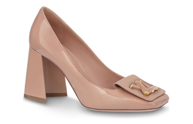 Order LOUIS VUITTON 搖擺 皮革 時尚舒適 粗跟 高筒鞋 8.5cm 女款 裸粉色