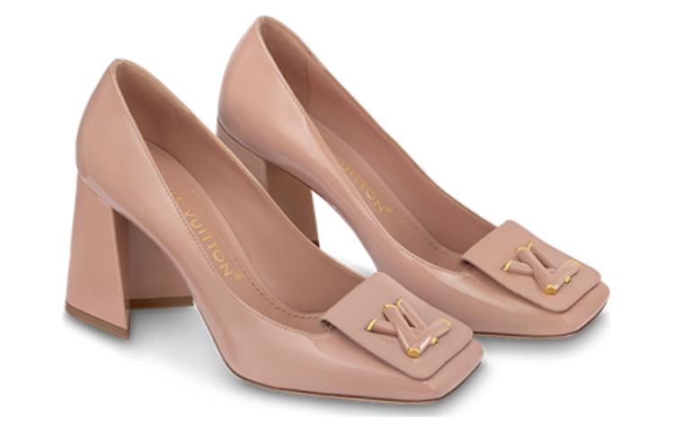 Lookbook LOUIS VUITTON 搖擺 皮革 時尚舒適 粗跟 高筒鞋 8.5cm 女款 裸粉色