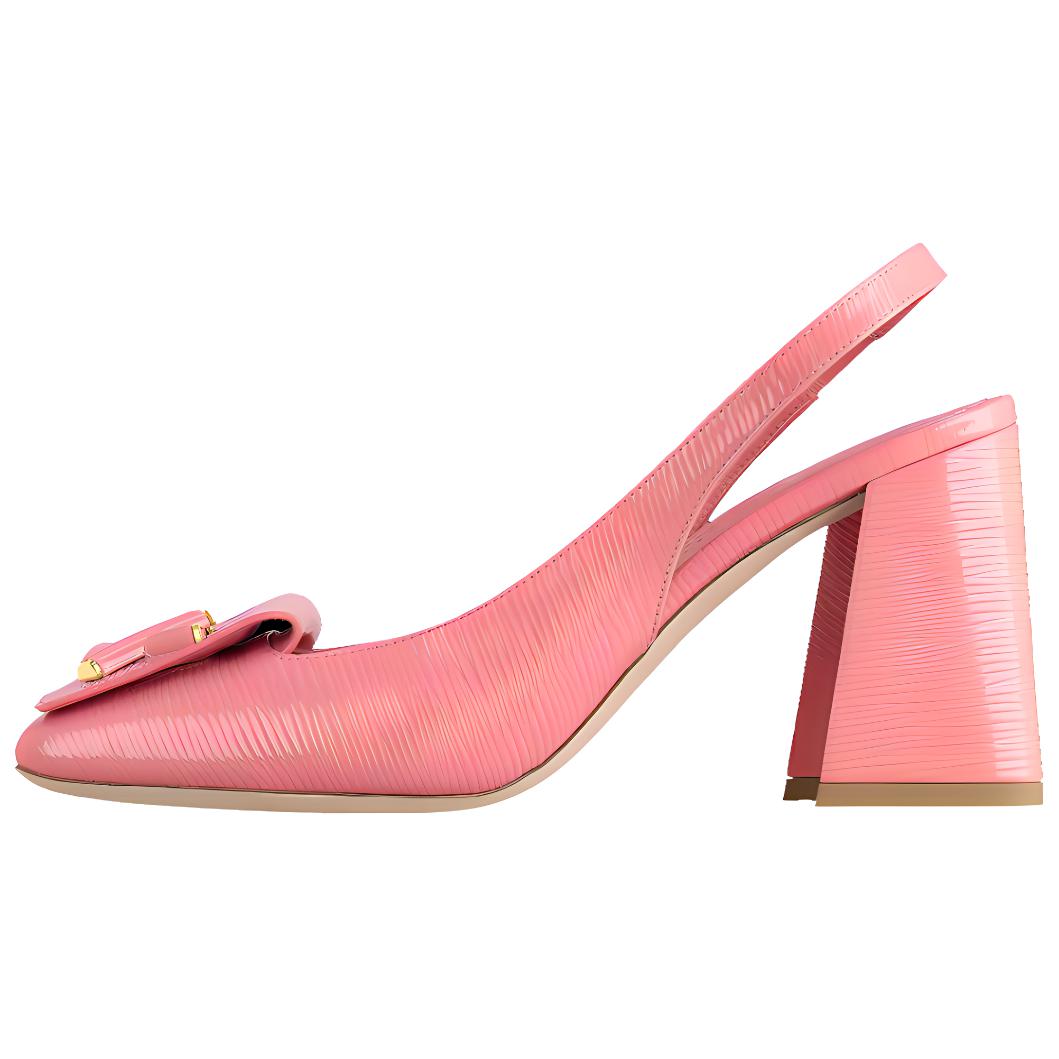 (Women) Louis Vuitton Shake 'Pink Buckle Block Heel' 1ABUGB