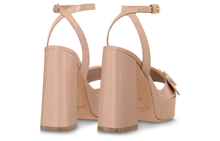 Shop (W) ルイ・ヴィトン ピンクバックルチャンキーヒール 1ABPAC