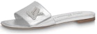 (W) Louis Vuitton Shake 'Silver Fashion Peep-Toe Slide' Perak Kasut Sandal Terbuka 1AB2QQ