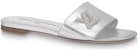 (W) Louis Vuitton Shake 'Silver Fashion Peep-Toe Slide' Perak Kasut Sandal Terbuka 1AB2QQ