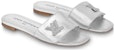 (W) Louis Vuitton Shake 'Silver Fashion Peep-Toe Slide' Perak Kasut Sandal Terbuka 1AB2QQ