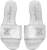 (W) Louis Vuitton Shake 'Silver Fashion Peep-Toe Slide' Perak Kasut Sandal Terbuka 1AB2QQ