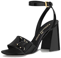 (Women) Louis Vuitton Shake 'Smooth Patent Gold Buckle Black' Sandal 1AB2MQ (Women) Louis Vuitton Shake 'Smooth Patent Gold Buckle Black' Sandal 1AB2MQ