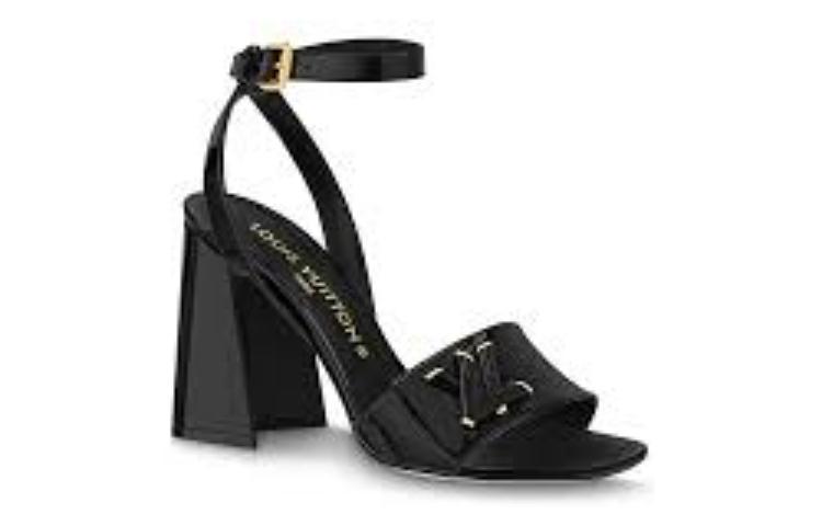 Order (W) Louis Vuitton Shake ''Zwart met Goudkleurige Gladde Patent Gesp'' Sandalen 1AB2MQ