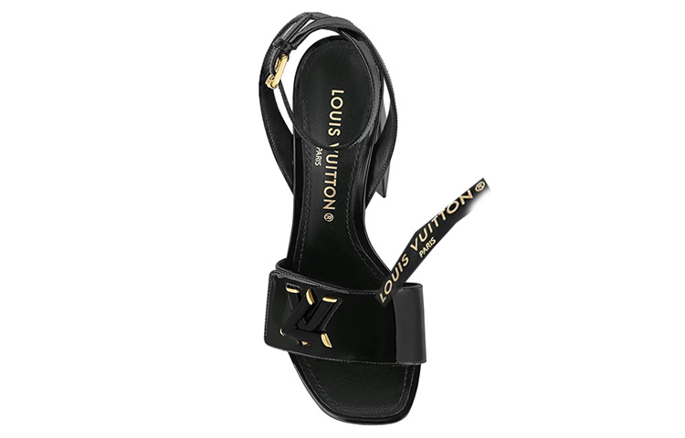 Lookbook (W) Louis Vuitton Shake ''Zwart met Goudkleurige Gladde Patent Gesp'' Sandalen 1AB2MQ