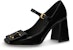 (W) Louis Vuitton Shake Hitam 'Patent Buckle Mary Jane Tumit Blok' 1ABUOZ