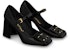 (W) Louis Vuitton Shake Hitam 'Patent Buckle Mary Jane Tumit Blok' 1ABUOZ