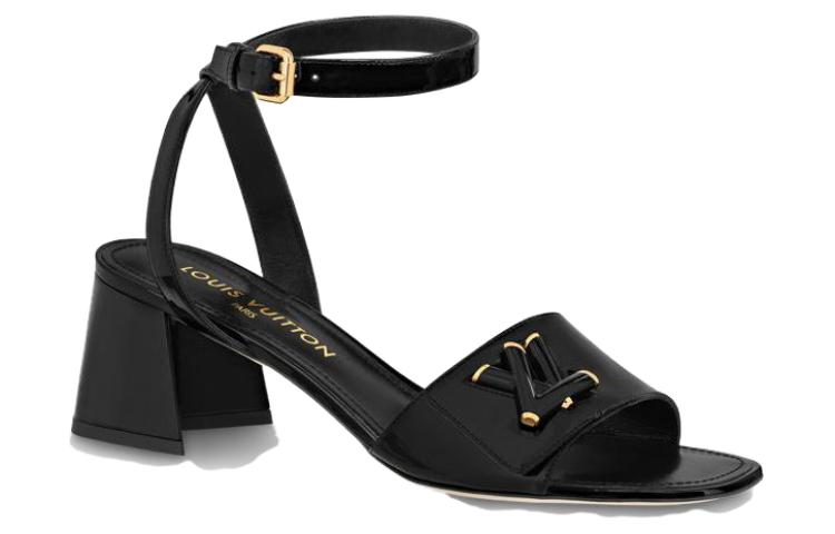 Order (W) 路易威登 小牛皮'方跟时尚凉鞋'黑色 1ABVU8