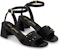 (W) Louis Vuitton Shake Calfskin 'Sandal Tinggi Fesyen Tumit Blok' Hitam 1ABVU8