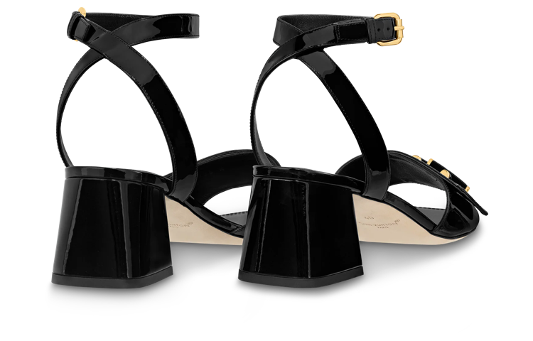 Shop (W) Louis Vuitton Shake Calfskin ''Mules à Talons Bloc'' Noir 1ABVU8
