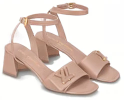 Lookbook LOUIS VUITTON Shake 皮革 舒適 踝帶 一字帶涼鞋 女款 粉色