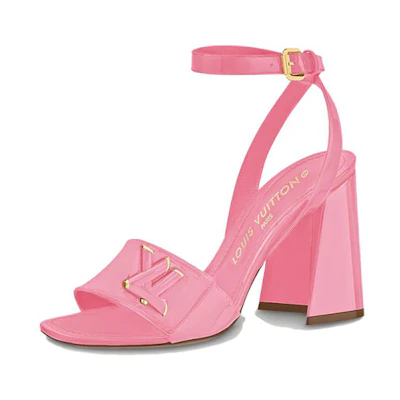 (W) LV Shake Sandal 'Pink Patent Leather with Gold Buckle'