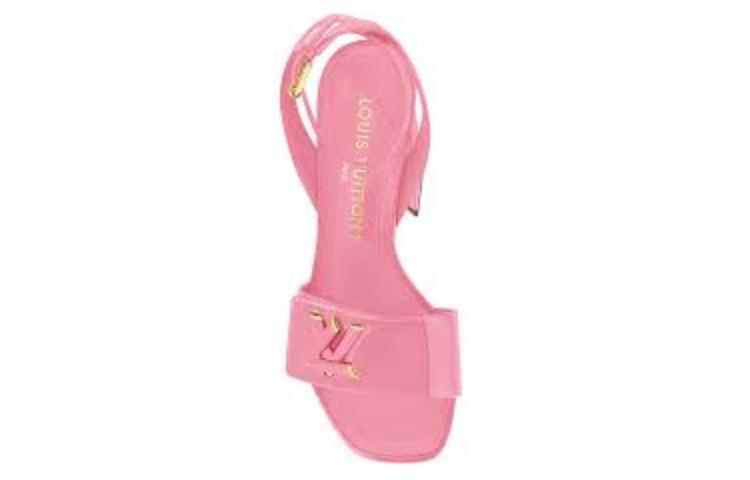 Shop (W) Louis Vuitton Shake Sandal ''Roze Lakleer met Gouden Gesp'' 1AB2NZ