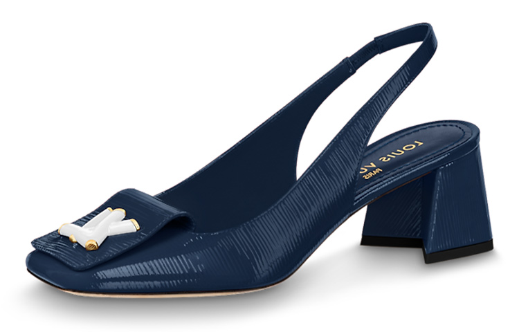 (Women) Louis Vuitton Shake Slingback Pumps 'Navy' 1ABH7X