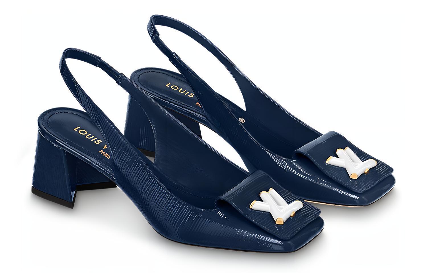 Shop (Women) Louis Vuitton Shake Slingback Pumps 'Navy' 1ABH7X