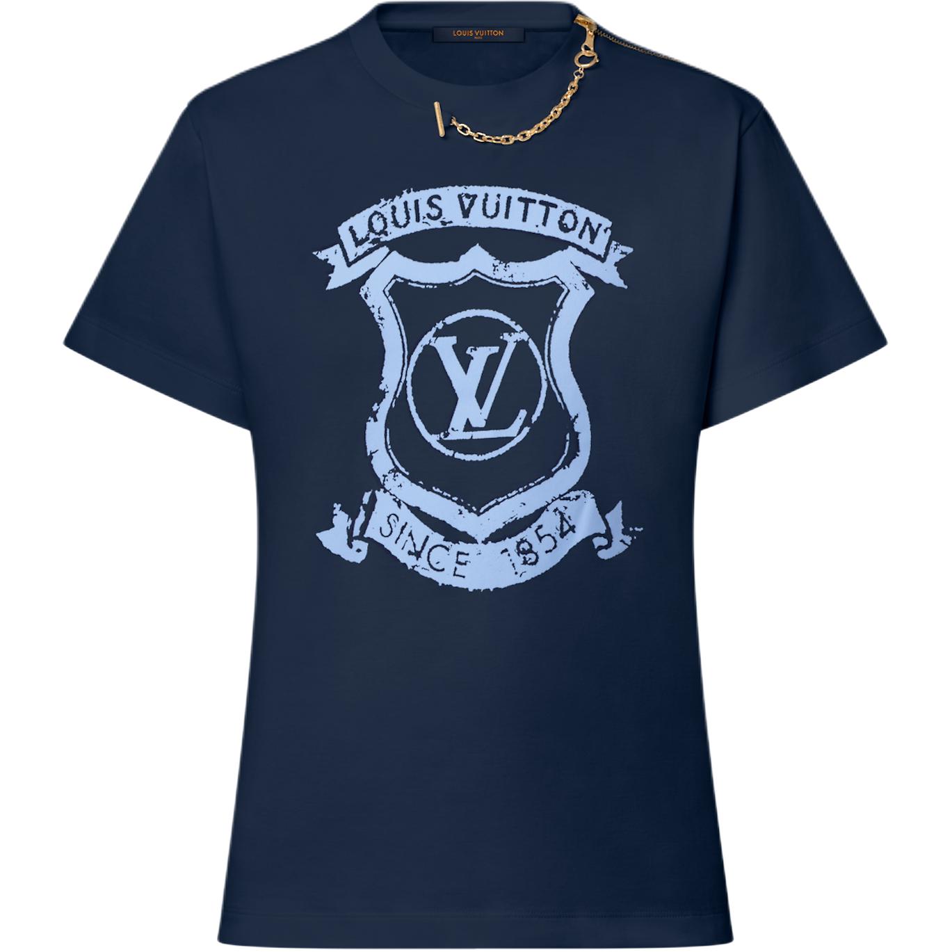 (Women) LOUIS VUITTON Shield Print Crewneck Short Sleeve T-Shirt Women SS25 Regular Fit 1AI468
