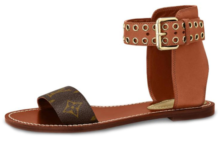 Buy (W) Louis Vuitton schoenen Passenger Flat Sandals ''Bruin'' 1A63ZX
