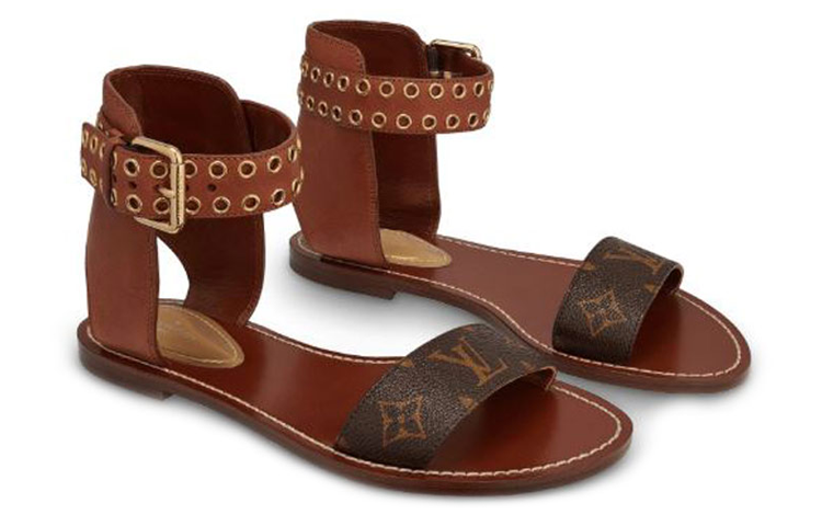 Shop (W) Louis Vuitton schoenen Passenger Flat Sandals ''Bruin'' 1A63ZX