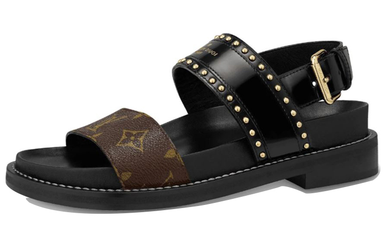(Women) Louis Vuitton shoes Sports sandals 'Black Brown' 1A65ZP