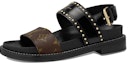Buy (W) Sandal Sukan Louis Vuitton 'Hitam Coklat' 1A65ZP
