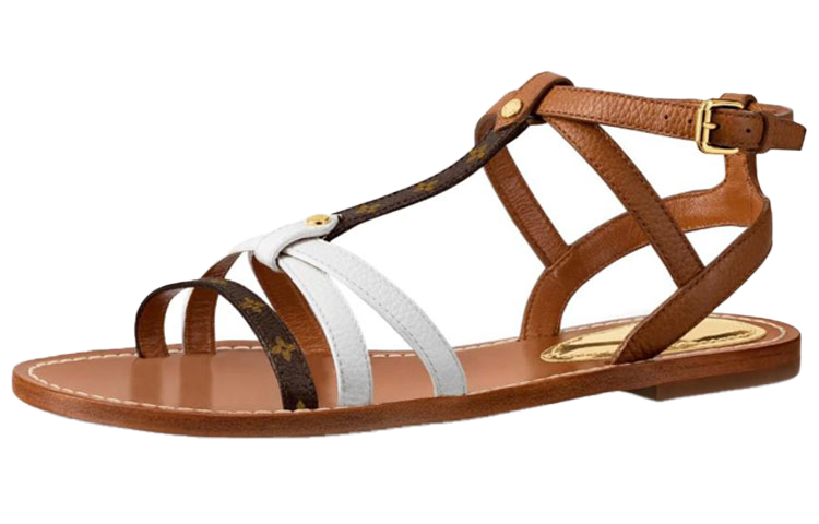 Buy (W) Sandalias deportivas Louis Vuitton 'Marrón Blanco' 1A65VQ