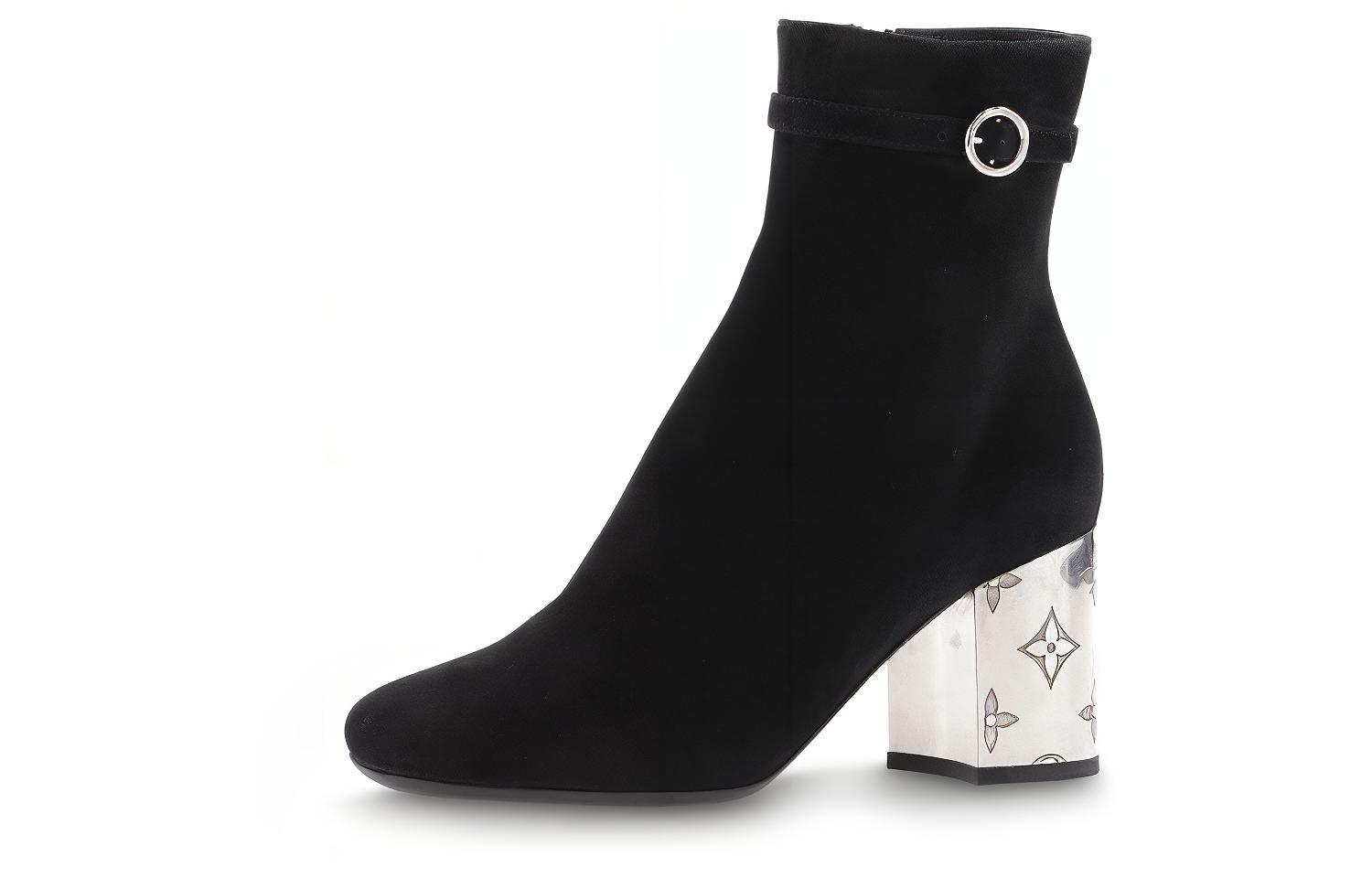 (Women) Louis Vuitton Short Boot 'Black Leather Zipper' 1AADZP