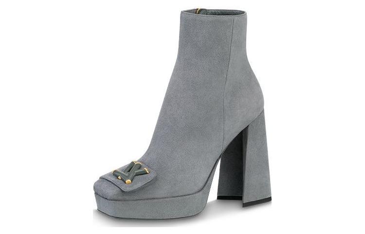 (Women) Louis Vuitton Short Boot 'Elegant Comfort Grey Velvet' 1ABUC7