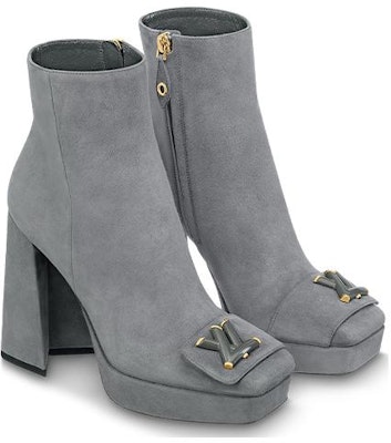 (Women) Louis Vuitton Short Boot 'Elegant Comfort Grey Velvet' 1ABUC7 Lookbook (Women) Louis Vuitton Short Boot 'Elegant Comfort Grey Velvet' 1ABUC7