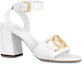 Order (W) Louis Vuitton Sienna Sandalia de Tacón Alto de Cuero Moda 'Blanco' 1A8FWA