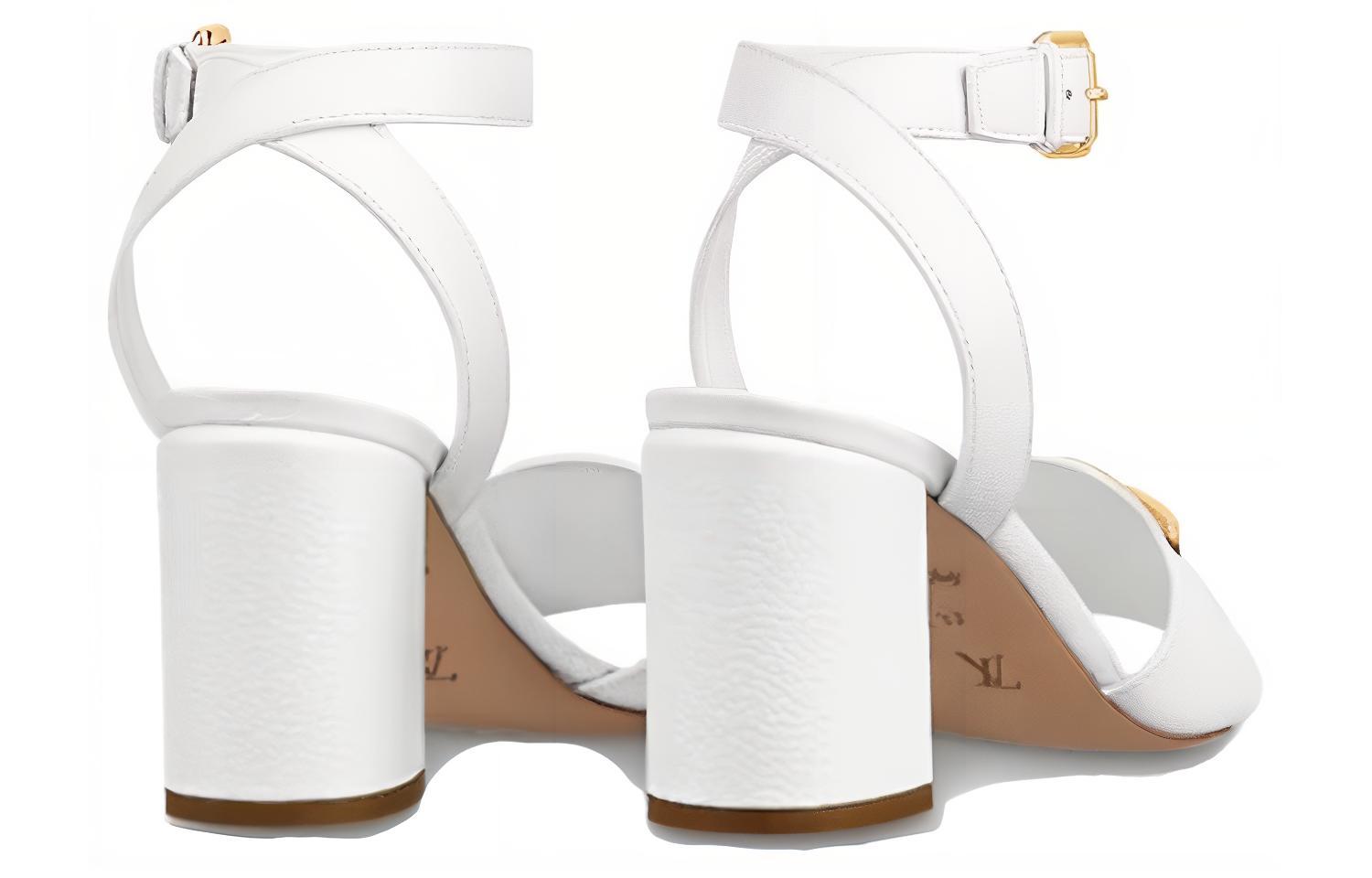 (W) LV Sienna Leather High-Heeled Fashion Slide 'White' 圖 4