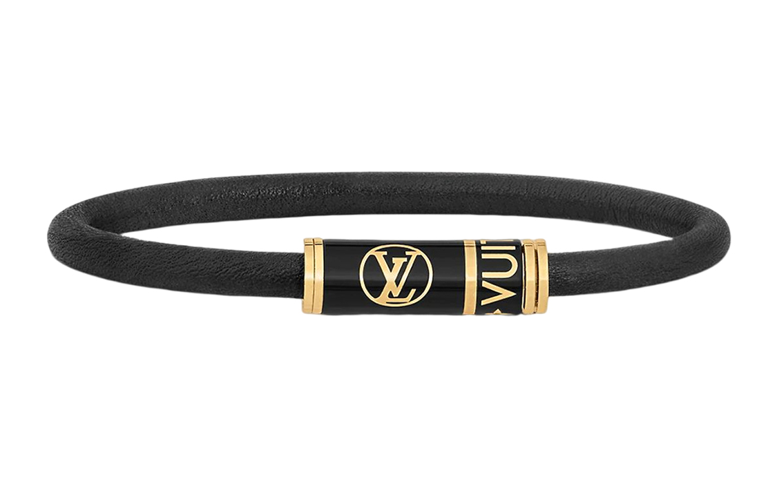Order (W) Gelang Louis Vuitton Kulit dan Logam Wanita Hitam. M8133E