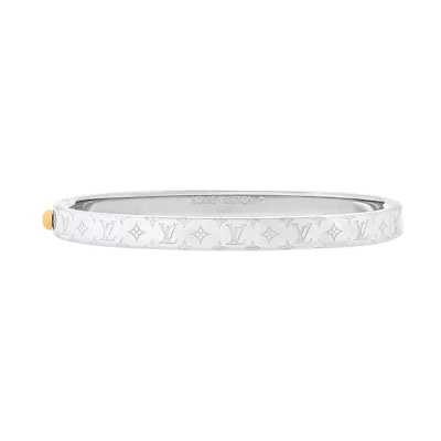(Women) LOUIS VUITTON Signature Palladium Metal Bracelet Women’s Silver M1723M