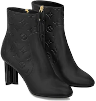 Purchase 路易威登 Silhouette 牛皮革 拉鏈高跟 短靴 8厘米 女款 黑色