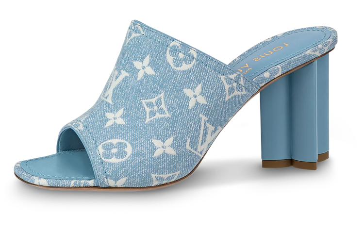 (Women) Louis Vuitton Silhouette 'Denim Blue Slip-On Sandal' 1AAZUE