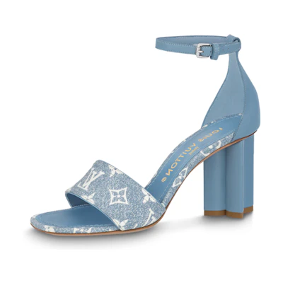 (W) LV Silhouette 'Denim Buckle Sandal Blue'