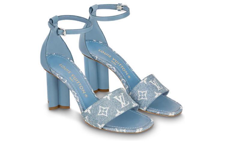 Shop (W) Louis Vuitton Silhouette ''Sandalo in Denim con Fibbia Blu'' 1AAZT0