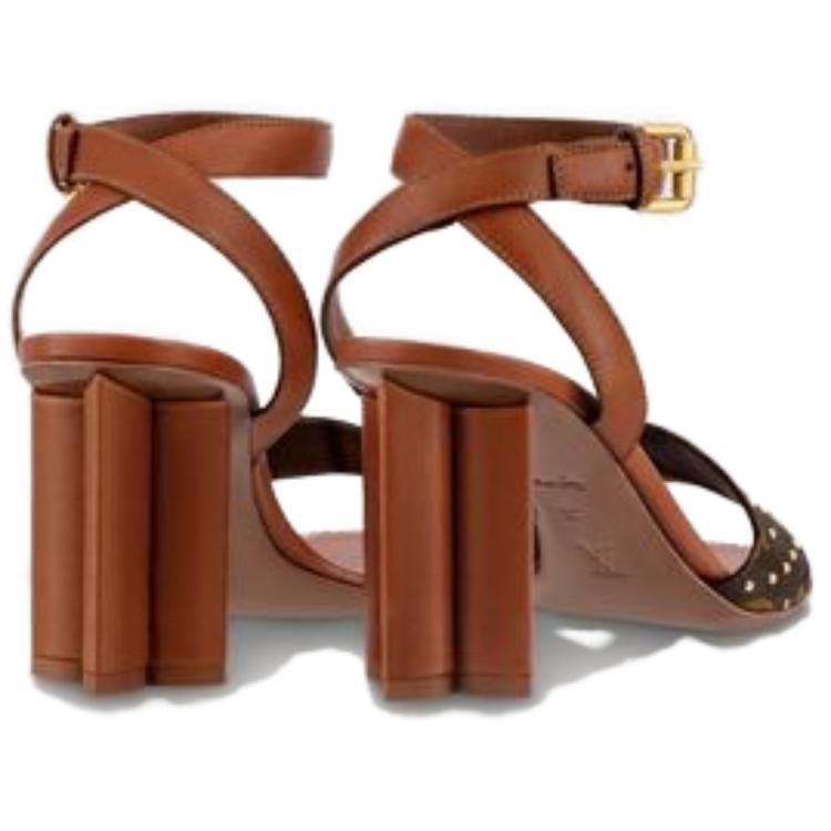 (W) LV Silhouette 'Leather Fashion Trend One-Strap Sandal' Brown 圖 4