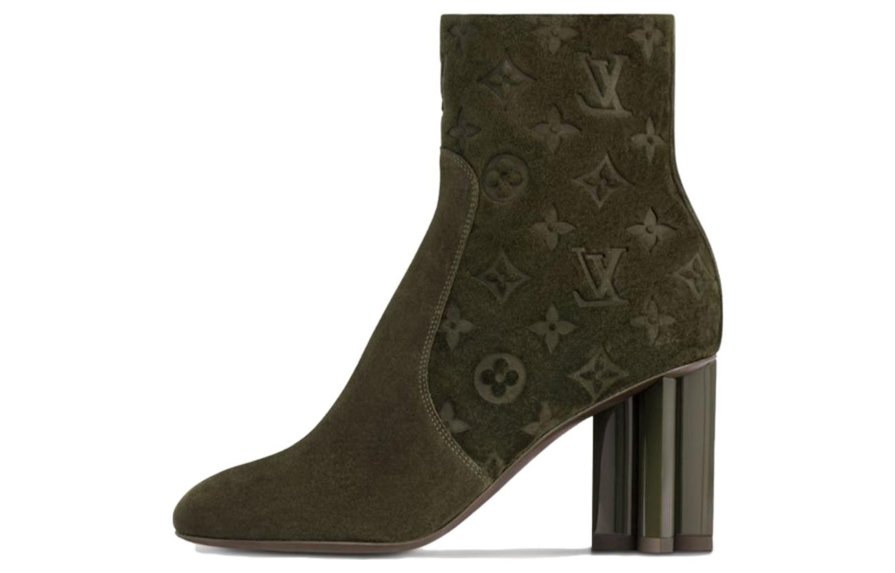 Buy (W) Louis Vuitton Silhouette ''Monogram Wildleder-Stiefelette 8cm Grün'' 1ABUWH