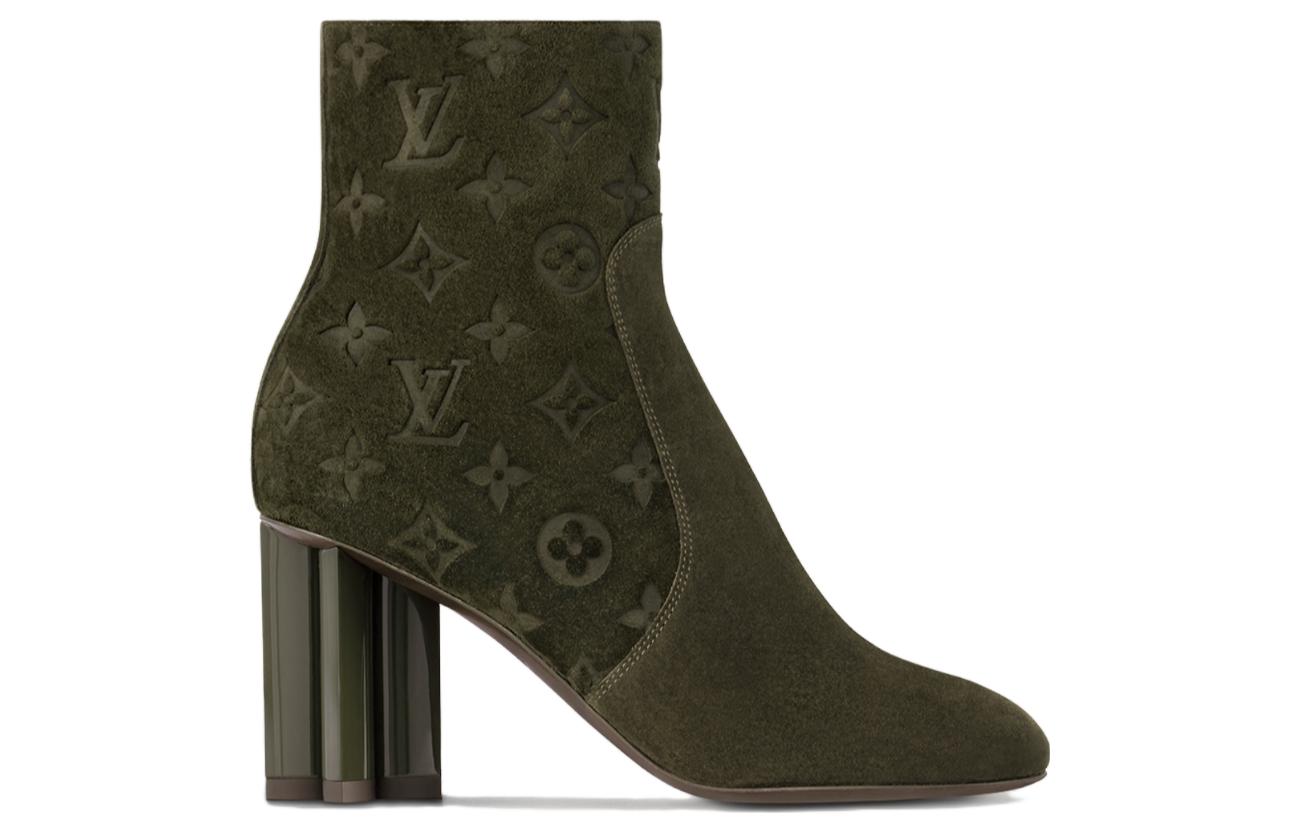 Order (W) Louis Vuitton Silhouette ''Monogram Wildleder-Stiefelette 8cm Grün'' 1ABUWH
