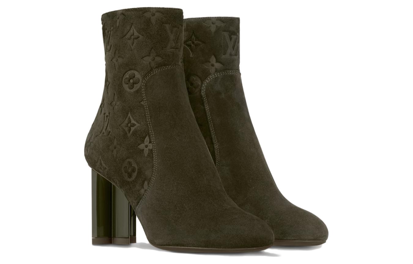 Lookbook (W) Louis Vuitton Silhouette ''Monogram Wildleder-Stiefelette 8cm Grün'' 1ABUWH