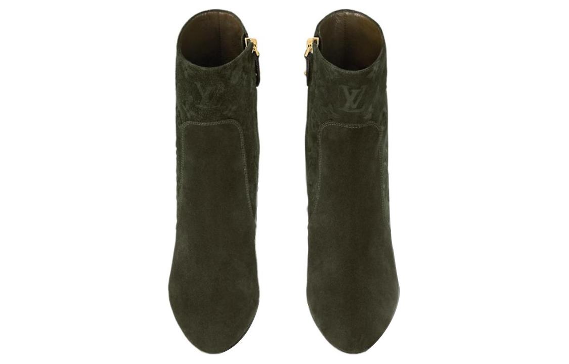 Shop (W) Louis Vuitton Silhouette ''Monogram Wildleder-Stiefelette 8cm Grün'' 1ABUWH