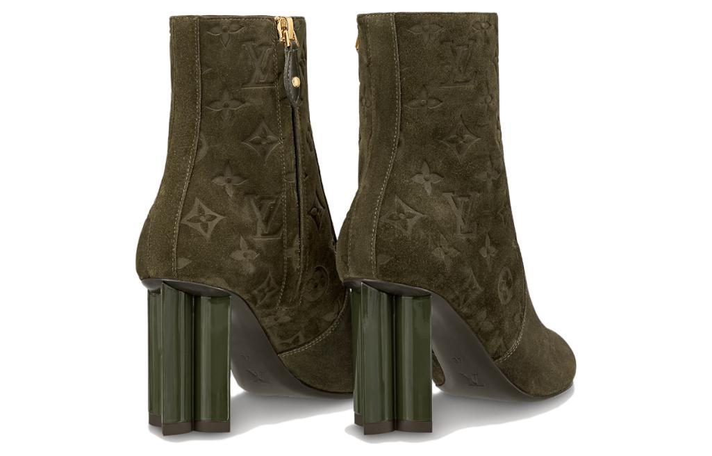 Purchase (W) Louis Vuitton Silhouette ''Monogram Wildleder-Stiefelette 8cm Grün'' 1ABUWH